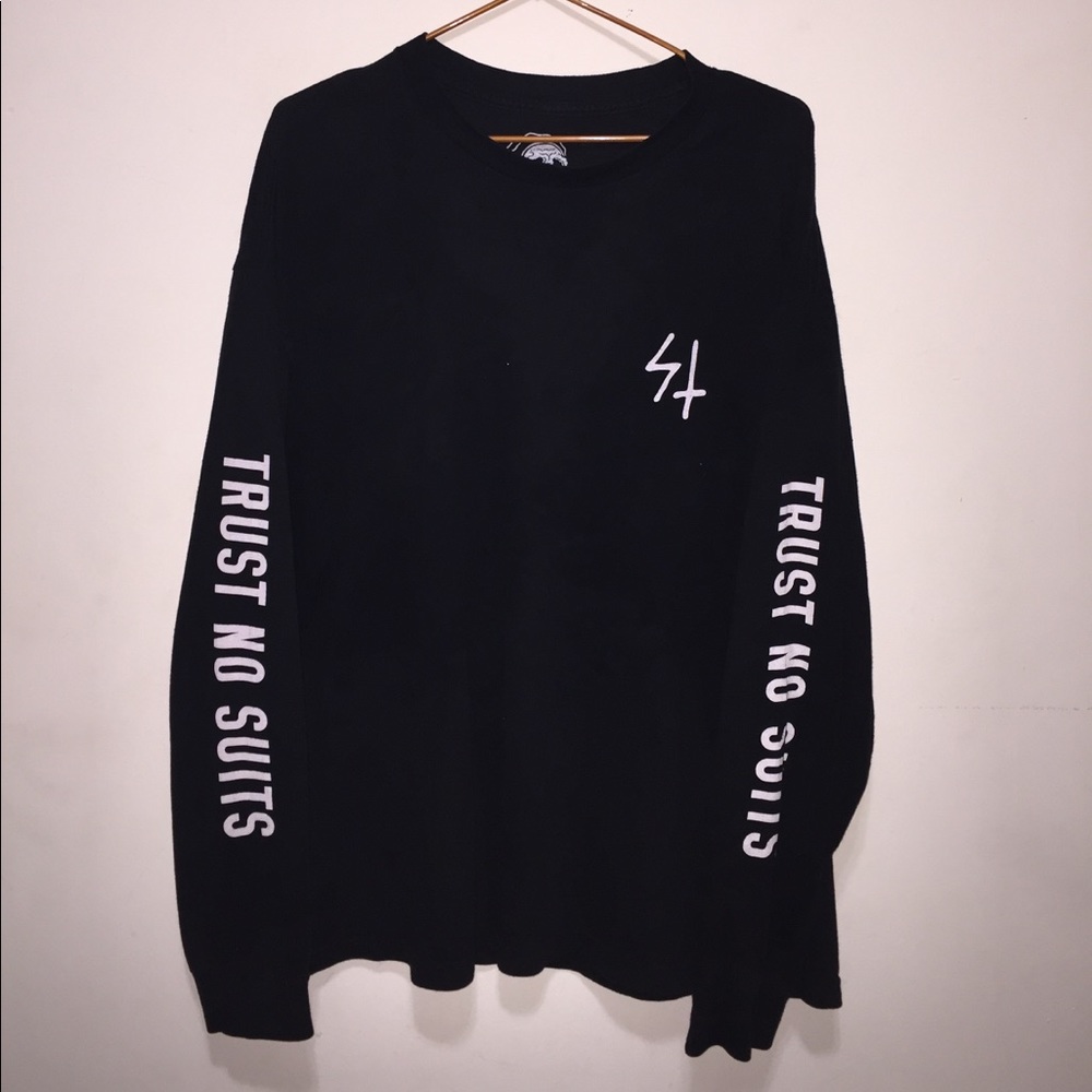 “Trust No Suits” Black Long Sleeve Tee